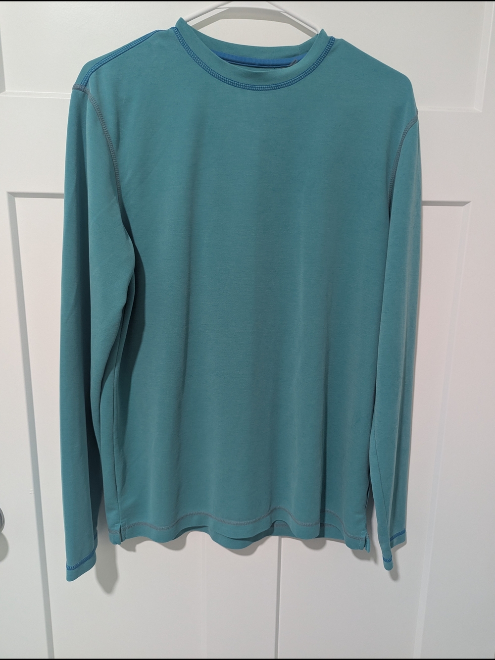Bugatchi Long Sleeve Crewneck in Teal